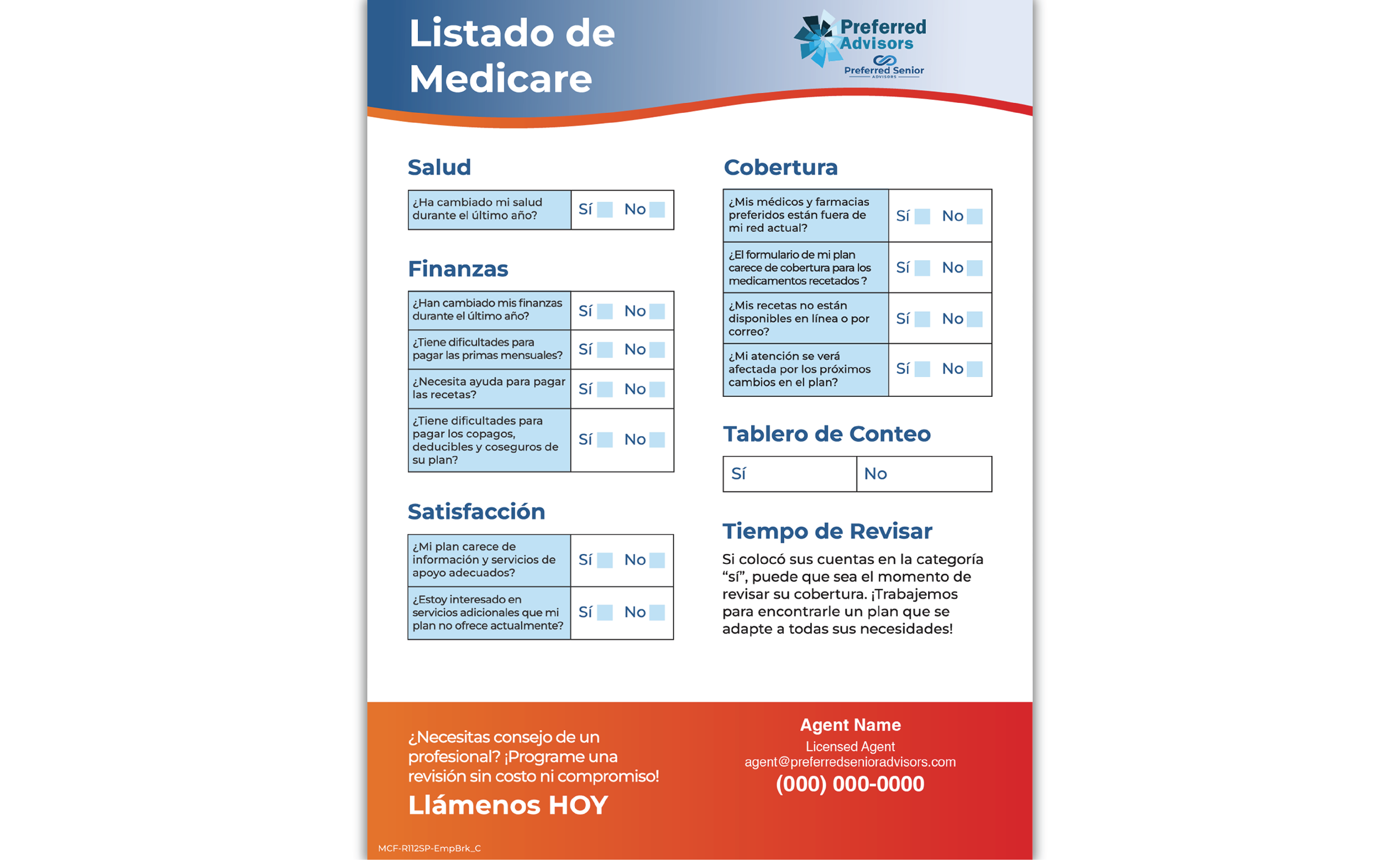 Medicare Checklist Spanish - Preferred Senior Advisors